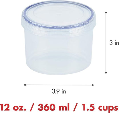 LocknLock Easy Essentials Twist Food Storage lids/Airtight containers, BPA Free, Short-12 oz-for Coffee, Clear
