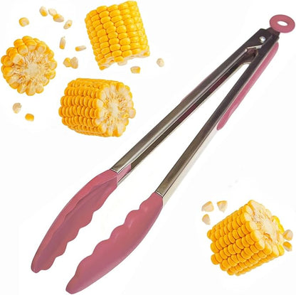 Starpack 'Get a Grip' Silicone Kitchen Tongs for Cooking 12 Inch - BBQ Tongs for Grill Heat Resistant to 600°F - Stainless Steel Tongs with Non Stick Tips - Silicone Tongs for Serving Food