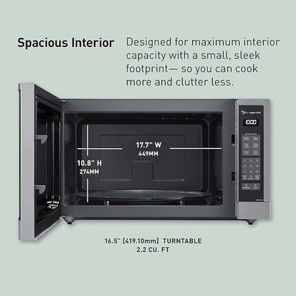Panasonic Oven with Cyclonic Wave Inverter Technology, 1250W, 2.2 cu.ft. Countertop Microwave with Genius Sensor One-Touch Cooking – NN-SD975S (Stainless Steel/Silver), Stainless