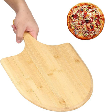 4Pack Natural Bamboo Pizza Spatula, Pizza Peel 11 Inch, Wooden Pizza Spatula Paddle Board for Home Pizza Cutting，Cheese, Bread,Fruit,Vegetable Oragaznie (4)
