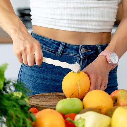 2 Pcs Stainless Steel Orange Peeler Citrus Peeler Fruit Remover Opener Ergonomic Safe Cutter & Slicer Tool for Grapefruits, Lemons