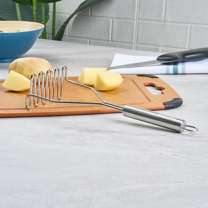Restaurantware-German Standard Wire Mashers With Ergonomic Handle, 24 Heavy-Duty Potato Mashers - Dishwashable, Durable, Stainless Steel Food Mashing Tool, For Avocado, Beans, Sweet Potatoes, And More