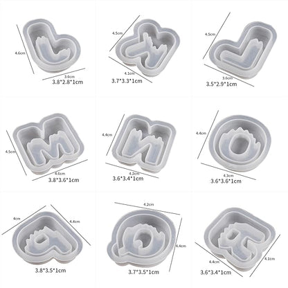 26 Pack Small Matte Letter Mold Set - Alphabet, Animal & Clay Molds for Resin Casting, Candle Making & Home Decor