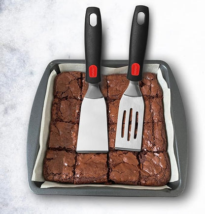 Professional Mini-Serving Spatula Set, Stainless Steel Cutter and Serve Turner for Serving, Flipping or Cooking, Ideal for Brownies, Tiramisu, Cakes, Lasagna or Cookie etc.