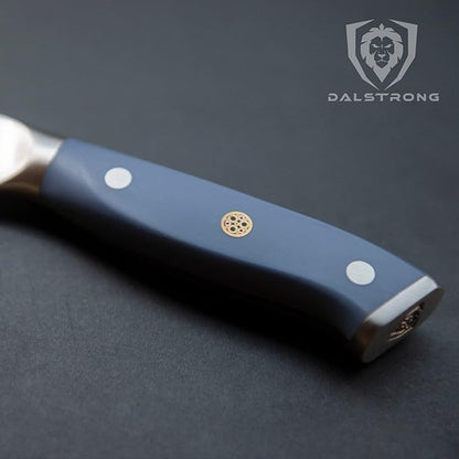 Dalstrong Chef Knife - 8 inch Blade - Shogun Series - Japanese AUS-10V Super Steel Kitchen Knife - Lightblue Handle ABS - Damascus - Razor Sharp Chef's Knife - Professional Full Tang Knives - Sheath