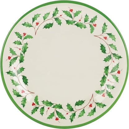 Lenox 863669 Holiday 4-Piece Melamine Dinner Plate Set, Christmas Dinnerware, Hosting