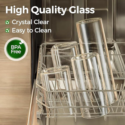 ComSaf Glass Food Storage Jars Set of 6, Tall Glass Storage Containers with Lids, Spaghetti Jar, Canisters Set for the kitchen, Pasta, Flour, Nuts, Oat, Coffee and Sugar Container, Pantry Organization