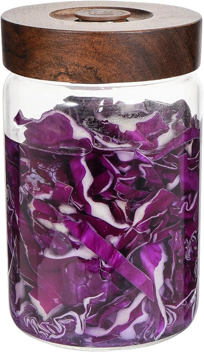 Glass Food Storage Jar with Lids Spoon Glass Coffee Canister Borosilicate Glass Food Containers for Ground Coffee Beans Nut Pasta Sugar Candy Spice Rice Tea (900ml(30oz)-1 pack)