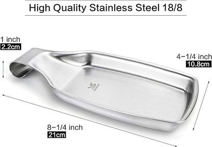 MSY BIGSUNNY Spoon Rest for Stove Top, 304 Stainless Steel Cooking Utensils Spatula Rest for Kitchen Counter, 2 Pack
