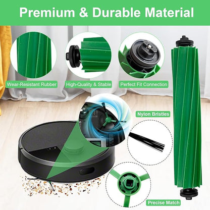 17 PCS Replacement Parts iRobot Roomba Plus 405 Combo/ 505 Combo Robot Vacuum Cleaner, Accessories Kit with 1 Main Brush, 4 Side Brushes, 4 HEPA Filters, 4 Mop Pads, 4 Dust Bags