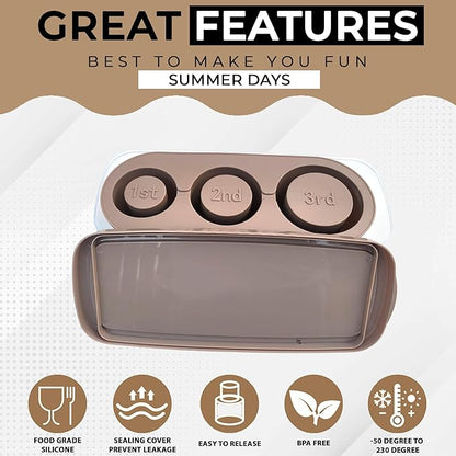 20-40 oz Ice Molds for Stanley Cup - Silicone Ice Cube Tray with Lid and Bin for Chilling Cocktails, Whiskey, Drinks, Coffee - BPA-Free, Easy Fill and Release Ice Maker Tray for Freezer