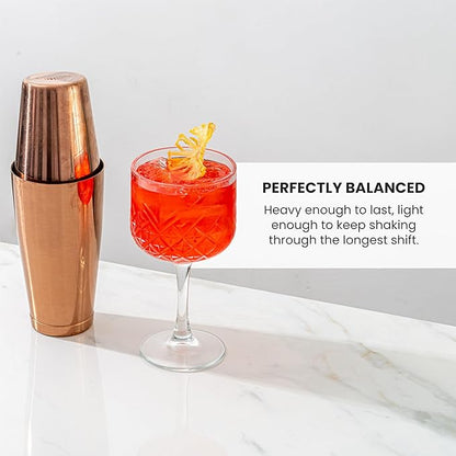 A Bar Above Professional Boston Shakers Set 18 oz Weighted and Unweighted Stainless Steel Cocktail Shaker Set for Bartenders, Premium 304 Steel Bar Shaker, Essential Bartending Tools for Mixing Drinks