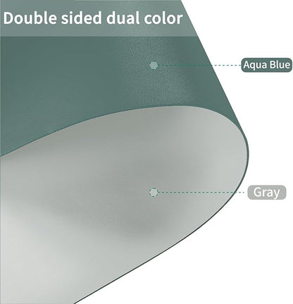 Leather Table Cover,1.8mm Thick,36x60 Inch Table Protector,Table Protector for Dining Room Table,Dining Table Cover,Table Cover Protector,Table Pad,(Aqua Blue+Gray,36x60)