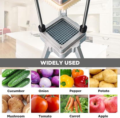 Commercial Vegetable Fruit Chopper, Professional Potato Slicer, Manual Veggie Chopper Cutter Machine, French Fry Cutter Kitchen,Stainless Steel Blades with 3 Replacement (1/4"+3/8"+1/2" Blades)