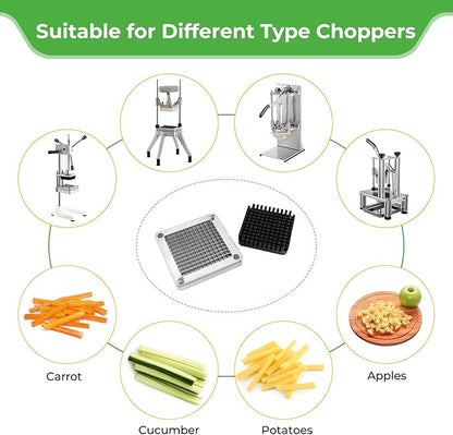 Replacement Chopper Blade Commercial Vegetable Chopper Dicer Stainless Steel Blade for Fruit Cutting Machine Tomato French Fries Cutter (2 * 1/4″ Blade)