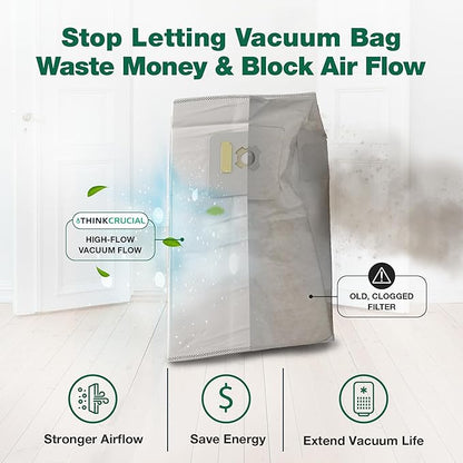 6 Valet & VacuMaid Vacuum Bags Compatible with AstroVac, Part # HPB2HPK & HPB2H, Fits Models: H1P, P70, SR36, SR38, SR52H, ATQ300, GV30, GV50, GV30PRO & GV50PRO - by Think Crucial (6 Pack)