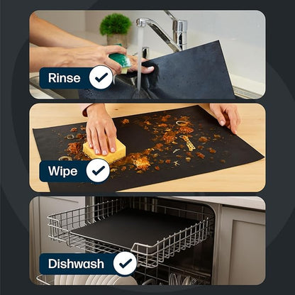 Cooks Innovations MADE IN USA Non-Stick Oven Protector Mat - Heavy Duty Nonstick Oven Rack Liners to Protect Convection, Electric, Gas, & Microwave Ovens - BPA & PFOA Free Heat Resistant Baking Mat