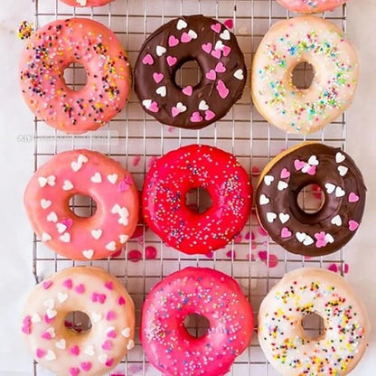LeLehome 2PCS Donut Molds Pan, Silicone Non-Stick Donut Maker for Doughnut Baking Semi Sphere Cake Bread 6 Holes Bakeware Kitchen Tools, Pink & Blue