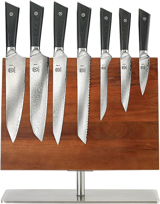 Mercer Culinary Premium Grade Super Steel 8-Piece Knife Set with Magnetic Stand, G10 Handles