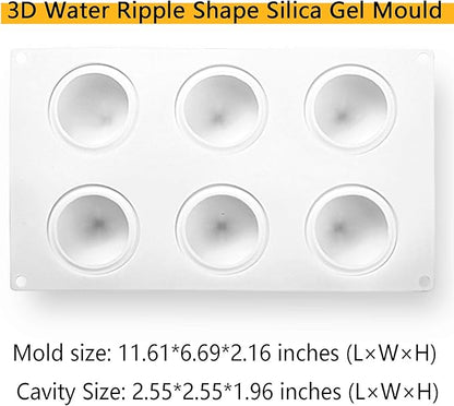 OCPO KITCHEN Silicone Molds for Baking Mousse Cake, French Dessert Mold for Pastry Chocolate, Cupcake, Ice Cream Mould, Cake Decoration Mold, 3D Water Drop Shape (6-Cavity)