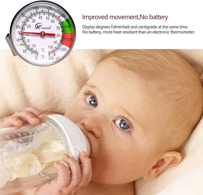 KT THERMO Instand Read 2-Inch Dial Thermometer(2 Pack),Best for The Coffee Drinks,Chocolate Milk Foam