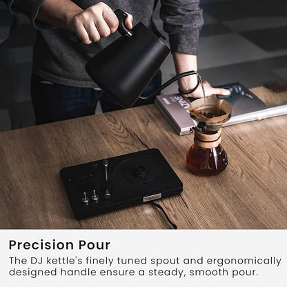 Lafeeca DJ Electric Gooseneck Kettle for Pour Over Coffee & Tea - Water Boiler - Turntable Design - Quick Heating & Temperature Control - Copper
