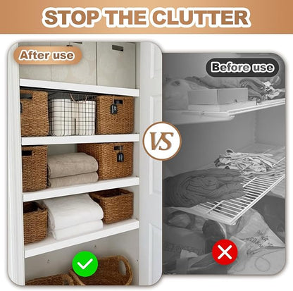 5 Pcs Wire Rack Covers 24x16x3 inch PVC Pantry Shelf Cover 0.31 inch Thick Removable Closet Wire Rack Shelf Covers,Decoration Kitchen Bathroom Office Shelving (Light luxury white, 24x16x3 inch)
