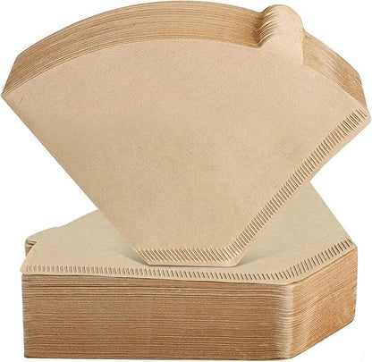 Natural Unbleached Coffee Filters, Size for 8-12 Cup Drip Coffee Makers, Cone Shape Design Prevents Leaks & Blowouts, Disposable for Pour Over & Automatic Machines