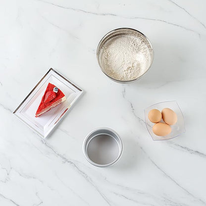 Restaurantware-Met Lux 4 x 2 Inch Straight-Sided Baking Tin, 1 Round Cake Pan - Oven-Ready, Freezable, Anodized Aluminum Round Baking Pan, Greaseproof, For Layer Birthday Cake