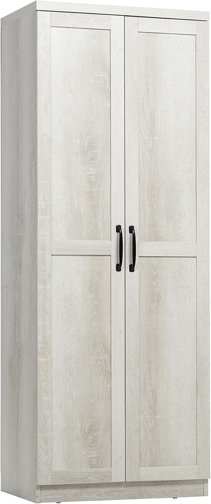 HOMCOM 63" 2-Door Kitchen Pantry, Freestanding Storage Cabinet with 5-Tier Shelving and 2 Adjustable Shelves for Dining Room, Antique White