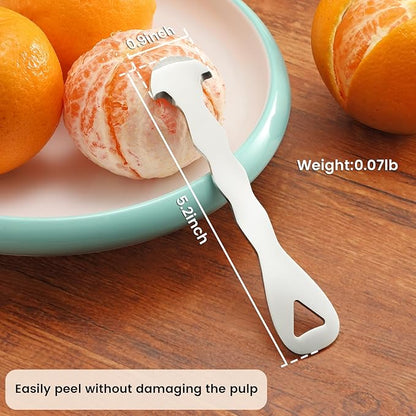 2 Pcs Stainless Steel Orange Peeler Citrus Peeler Fruit Remover Opener Ergonomic Safe Cutter & Slicer Tool for Grapefruits, Lemons