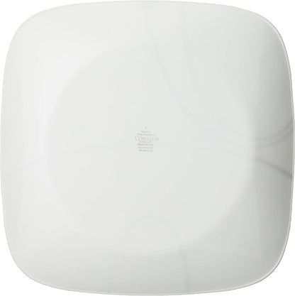 Corelle Vitrelle 6-Piece Salad Plate Set, Triple Layer Glass and Chip Resistant, Lightweight Square 10-1/4-Inch Plates Set, Splendor
