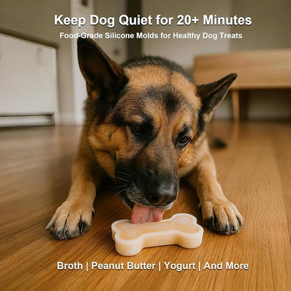 5IN Big Bone Dog Cat Treat Molds 2 Pack, DIY Flavors for Puppy. Food Safe Silicone for Oven. Large Ice Cube Mold for Pet Chew, Cooling. Pets Birthday Cake Baking. Fun Gift for Dog Lover