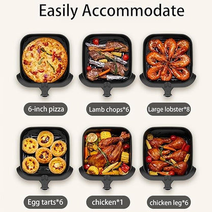 AK Air Fryer 10L Large Capacity Digital Touchscreen – Family Size Oil-Free Hot Air Fryer with 1400W Power, 360° Surround Heating, Healthy Low-Fat Cooking Appliance, ABS+PP+Stainless Steel Body