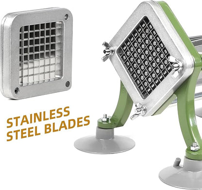 French Fry Cutter Commercial Potato Slicer with Suction Feet Complete Set, Includes 1/4", 3/8",1/2",8 Pieces,6 Pieces