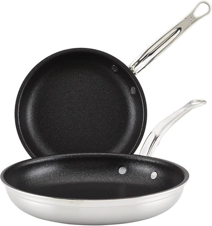 Hestan ProBond Forged TITUM - Professional Clad Stainless Steel, Nonstick, Frying Pan Set (8.5'' & 11''), Induction Compatible, Made without PFOAs