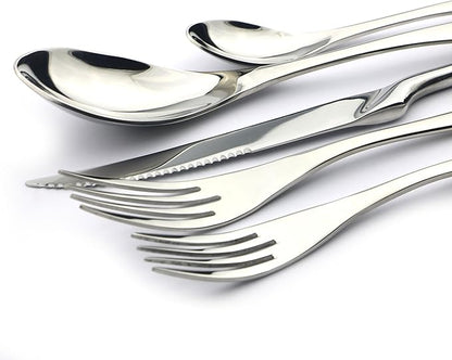 20-Piece 18/10 Stainless Steel Serrated Steak Knife Flatware Set, Service for 4