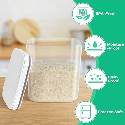 Flour Sugar Storage Containers, 2Pack 2.9 Qt + 4.75 Qt Food Storage Container with Pop-to-Flip Lids for Rice Dog Food Dog Treat Storage, Kitchen Organizers and Storage