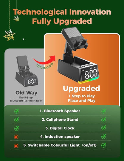 White Elephant Gifts for Adults Useful:Birthday Gift for Men Women Christmas Ideas Induction Speaker Bluetooth HD Sound,Kitchen Gadgets Anniversary Dad Mom Husband Wife Teen Stocking Stuffers(Black)