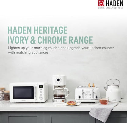 HADEN Coffee Machine, 12 Cup Programmable Drip Coffee Maker, Ivory & Chrome