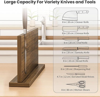 Extra Large Magnetic Knife Holder, Double-Sided Magnetic Knife Block Universal Multi-function Display Rack for Kitchen Counter (Rub Color)