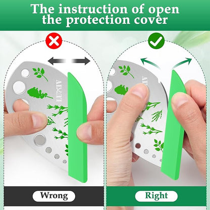 Herb Stripper 9 holes, Luxiv Stainless Steel Kitchen Herb Stripping Tool Loose Leaf Kale Razor Metal Leaf Pealer for Kale, Chard, Collard Greens, Thyme, Basil, Rosemary