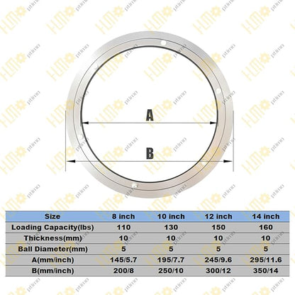 HLMOptimo Lazy Susan Bearing 8 inch Aluminum Turntable Ball Bearing, Heavy Duty Turner Bearing Silent Turntable Bearing Swivel Turntable Bearing 8/10/12/14 inch (8 inch)