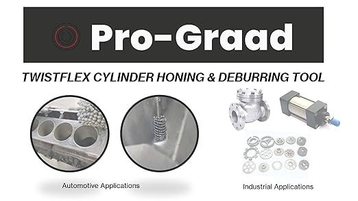 TwistFlex Cylinder Hone | 3-1/2" 320AO for Brake Cylinders, Valve Guides, Hydraulics, 3.5" Diameter for Hole Diameters 3.26"- 3.51" | Aluminum Oxide 320 Grit | 0.315" Shank | 13.5" Length