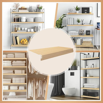 5 Pcs Wire Rack Covers 16x9x3 inch PVC Pantry Shelf Cover 0.31 inch Thick Removable Closet Wire Rack Shelf Covers,Decoration Kitchen Bathroom Office Shelving (Wood Color,16x9x3 inch)