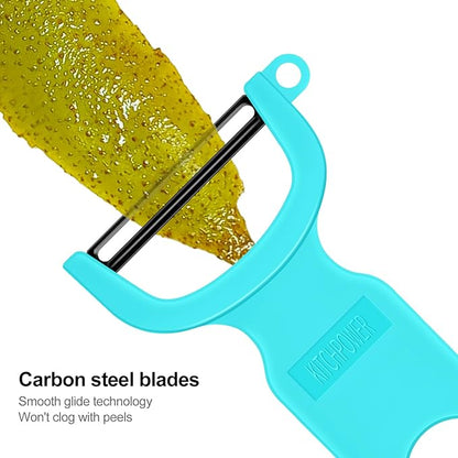 Original Vegetable Fruit Peeler Carbon Steel Blade 3 Pack Orange/Blue/Yellow…