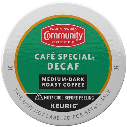 Community Coffee Café Special Decaf, Medium-Dark Roast, Single-Serve Keurig K-Cup Pods, 32 Count (Pack of 1)