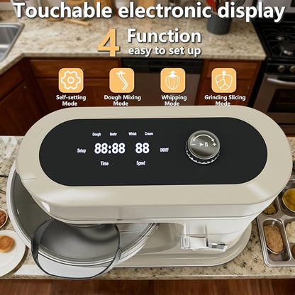 900W Stand Mixer 8 QT kitchen Dough mixers LED Touch Screen Adjustable Speed Electric Household Mixers With Bowl,Dough Hook,Whisk And Beater For Baking, Cake,Pizza And Most Home Cooks