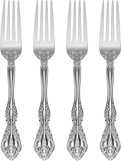 Oneida Michelangelo Fine Flatware Dinner Fork, Set of 4 , 18/10 Stainless Steel, Silverware Set, Dishwasher Safe