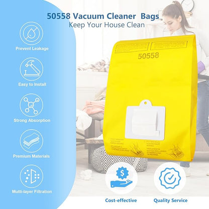 25 Pack Replacement Vacuum Bags Compatible with Kenmore Canister Type C/ 5055, 50555 50557,50558,and Panasonic Type C-5 C-18-Premium Canister Vacuum Bags